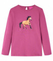 Kids' T-shirt with Long Sleeves Raspberry 116