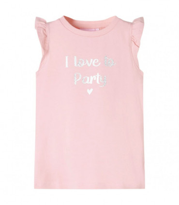 Kids' T-shirt with Ruffle Sleeves Light Pink 104