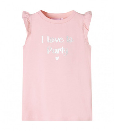 Kids' T-shirt with Ruffle Sleeves Light Pink 116