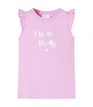 Kids' T-shirt with Ruffle Sleeves Lila 128