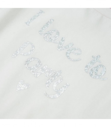 Kids' T-shirt with Ruffle Sleeves White 104