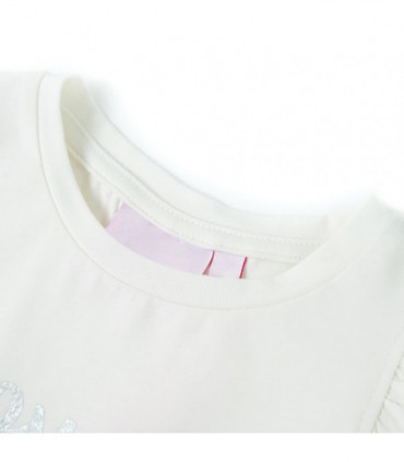 Kids' T-shirt with Ruffle Sleeves White 116