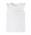 Kids' T-shirt with Ruffle Sleeves White 140