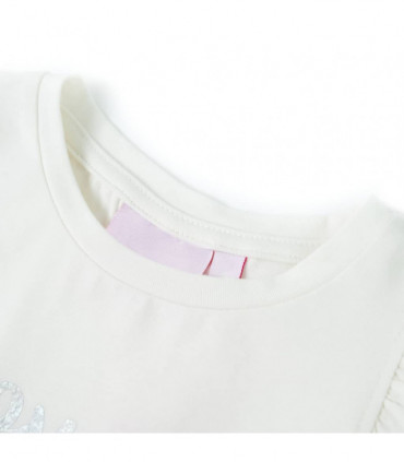 Kids' T-shirt with Ruffle Sleeves White 140
