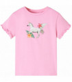 Kids' T-shirt with Short Sleeves Bright Pink 104