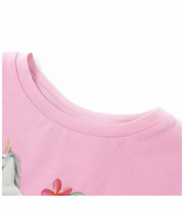 Kids' T-shirt with Short Sleeves Bright Pink 104