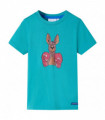 Kids' T-shirt with Short Sleeves Dark Mint 140