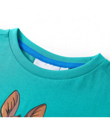 Kids' T-shirt with Short Sleeves Dark Mint 140