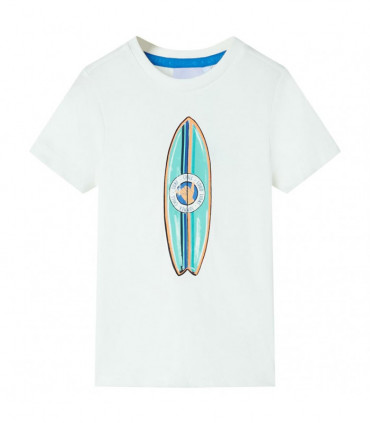 Kids' T-shirt with Short Sleeves Ecru 116