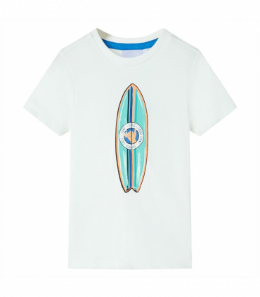 Kids' T-shirt with Short Sleeves Ecru 116