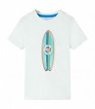 Kids' T-shirt with Short Sleeves Ecru 140