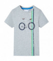 Kids' T-shirt with Short Sleeves Grey 140