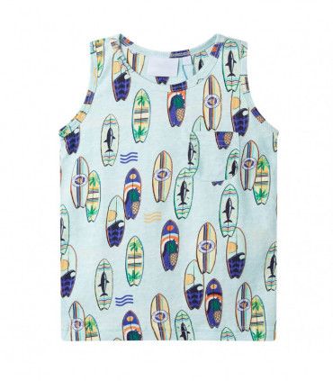 Kids' Tank Top Soft Blue Melange 104