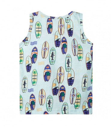 Kids' Tank Top Soft Blue Melange 140