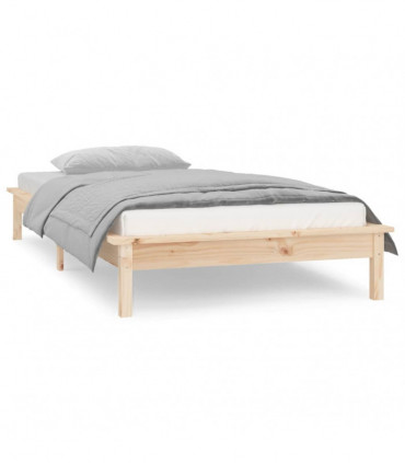 LED Bed Frame 90x190 cm 3FT Single Solid Wood