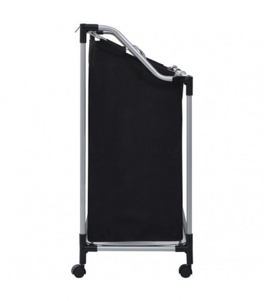 Laundry Sorter with 3 Bags Black Steel