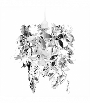 Leaves Paillette Pendant Chandelier Lamp 21,5 x 30 cm Silver