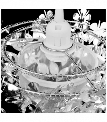 Leaves Paillette Pendant Chandelier Lamp 21,5 x 30 cm Silver