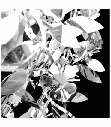Leaves Paillette Pendant Chandelier Lamp 21,5 x 30 cm Silver