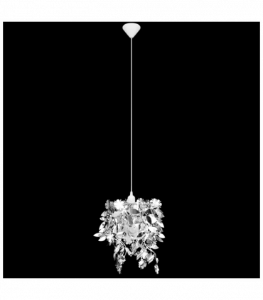 Leaves Paillette Pendant Chandelier Lamp 21,5 x 30 cm Silver