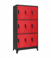 Locker Cabinet Anthracite and Red 90x45x180 cm Steel