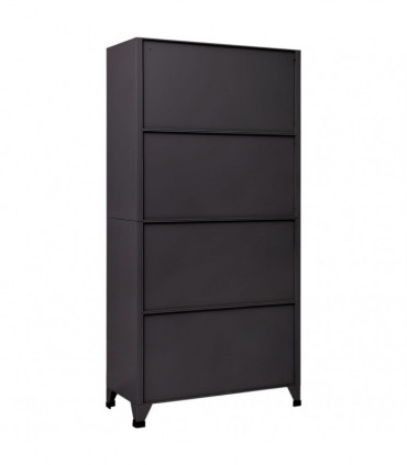 Locker Cabinet Anthracite and Red 90x45x180 cm Steel