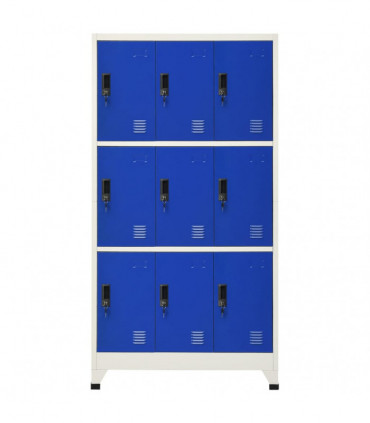 Locker Cabinet Grey and Blue 90x45x180 cm Steel