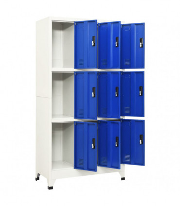 Locker Cabinet Grey and Blue 90x45x180 cm Steel