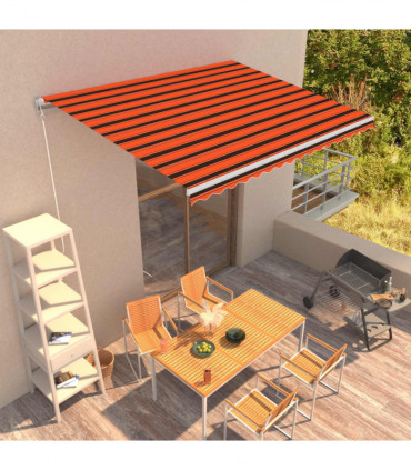 Manual Retractable Awning 400x300 cm Orange and Brown