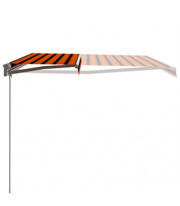 Manual Retractable Awning 400x300 cm Orange and Brown