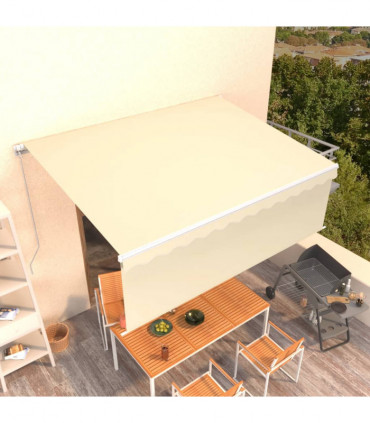 Manual Retractable Awning with Blind 4x3m Cream
