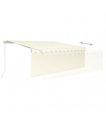 Manual Retractable Awning with Blind 4x3m Cream
