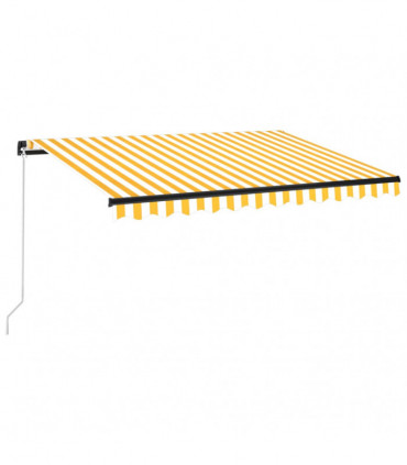 Manual Retractable Awning with LED 350x250 cm Yellow and White
