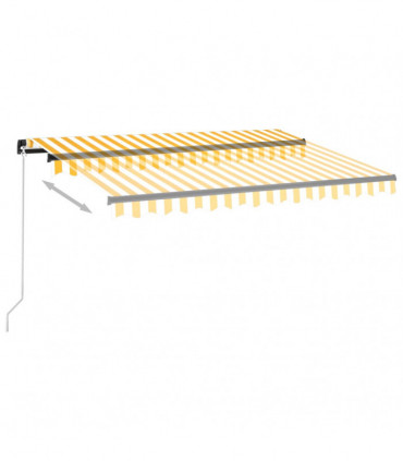 Manual Retractable Awning with LED 350x250 cm Yellow and White