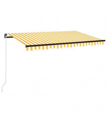 Manual Retractable Awning with LED 450x300 cm Yellow and White