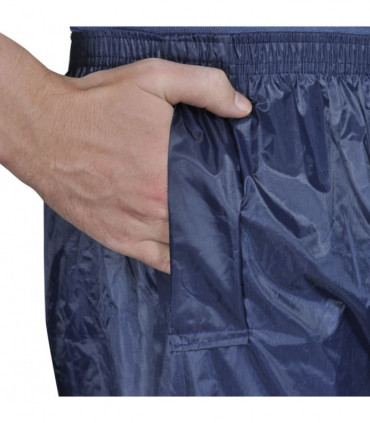 Men's Navy Blue 2-Piece Rain Suit with Hood XXL