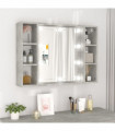 Mirror Cabinet with LED Concrete Grey 76x15x55 cm