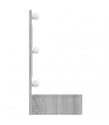 Mirror Cabinet with LED Grey Sonoma 90x31.5x62 cm