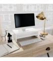 Monitor Stand High Gloss White 42x24x13 cm Engineered Wood