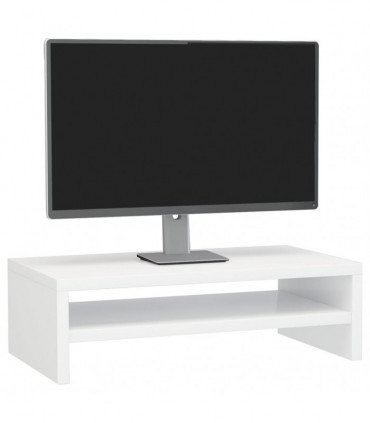 Monitor Stand High Gloss White 42x24x13 cm Engineered Wood