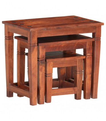 Nesting Tables 3 pcs Solid Acacia Wood