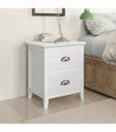 Nightstand 2 pcs with 2 Drawers White