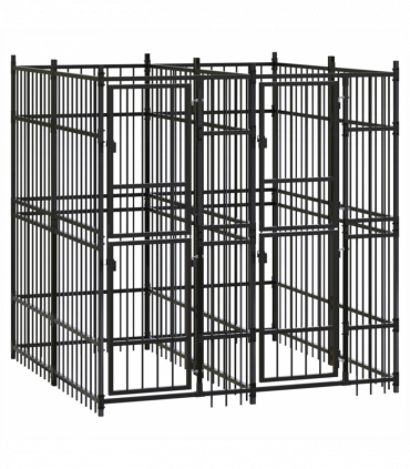 Outdoor Dog Kennel Steel 3.69 m�