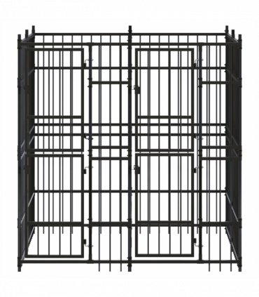 Outdoor Dog Kennel Steel 3.69 m�