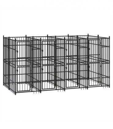 Outdoor Dog Kennel Steel 7.37 m�