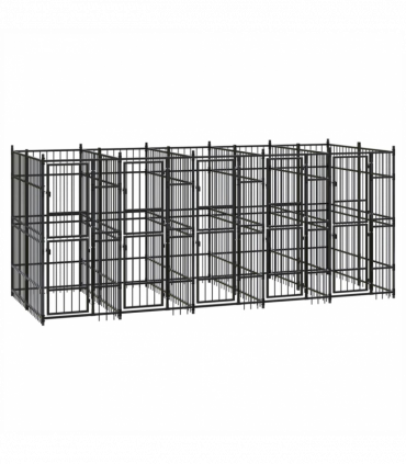 Outdoor Dog Kennel Steel 9.22 m�