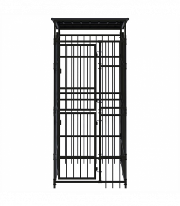 Outdoor Dog Kennel with Roof Steel 1.84 m�