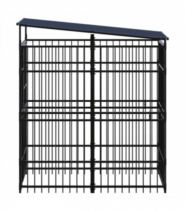 Outdoor Dog Kennel with Roof Steel 1.84 m�