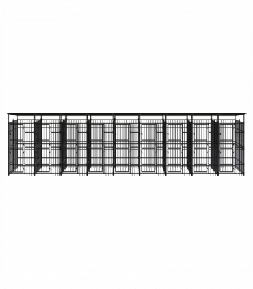 Outdoor Dog Kennel with Roof Steel 16.59 m�