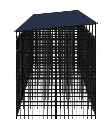 Outdoor Dog Kennel with Roof Steel 16.59 m�